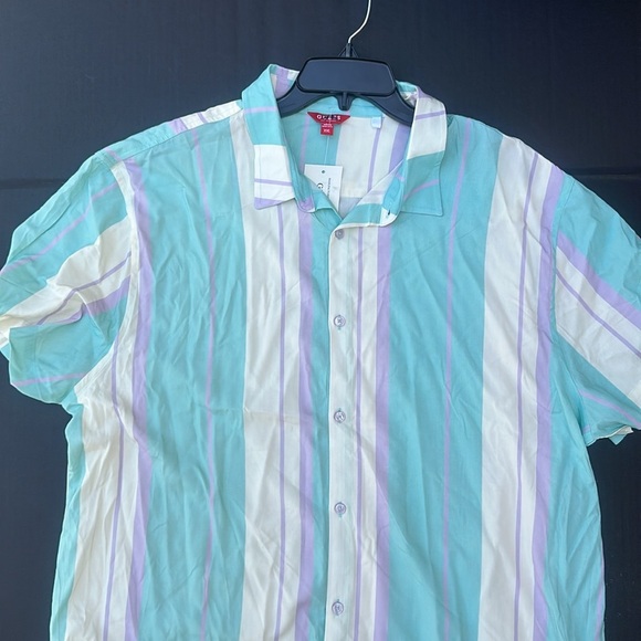 New GUESS Color Block Stripe Button Down Mens Shirt SZ XXL - Picture 3 of 7